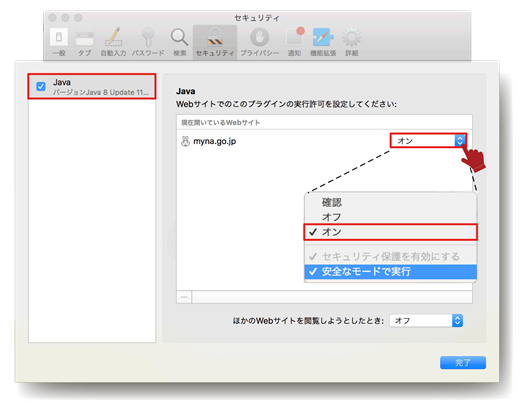 Webサイトプラグインに関する設定画面の画像